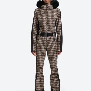 GSOU SNOW houndstooth tan ski suit